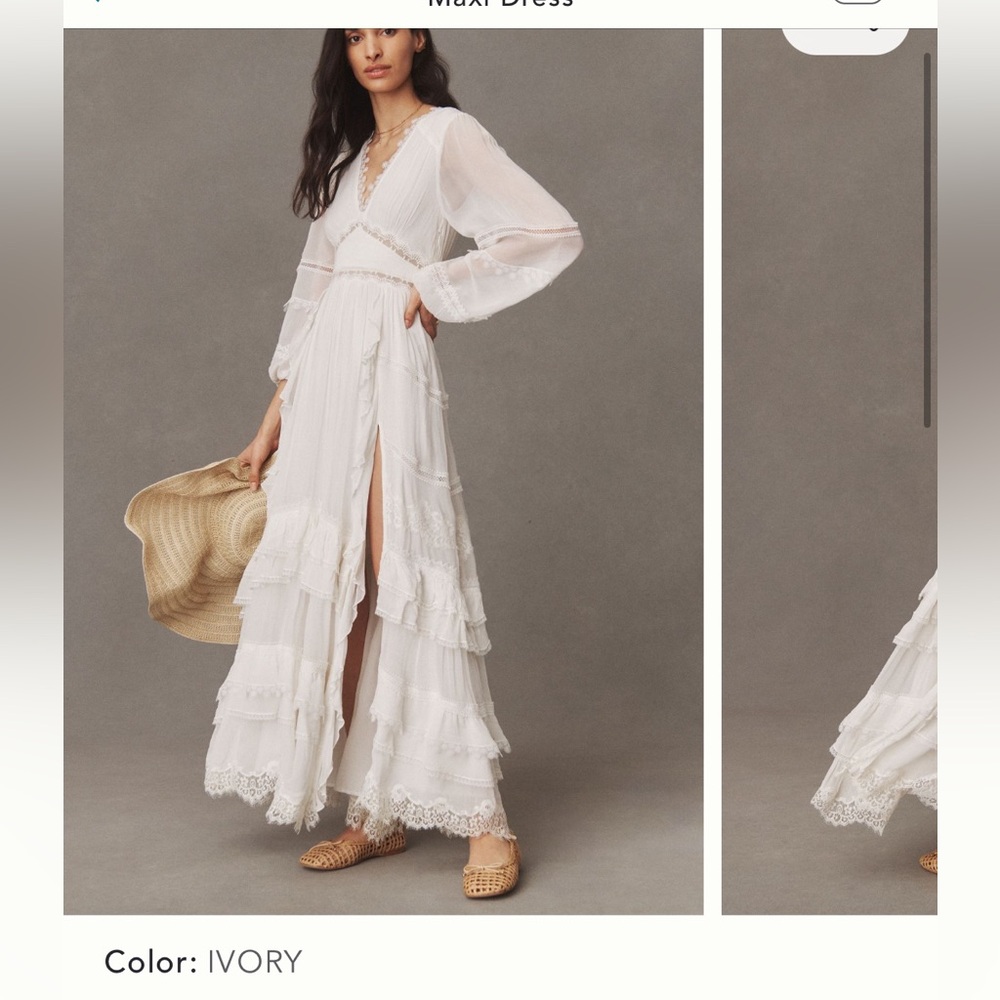 Rococo Sand Mia long-sleeve Ruffled Maxi Dress.                   Worn once.